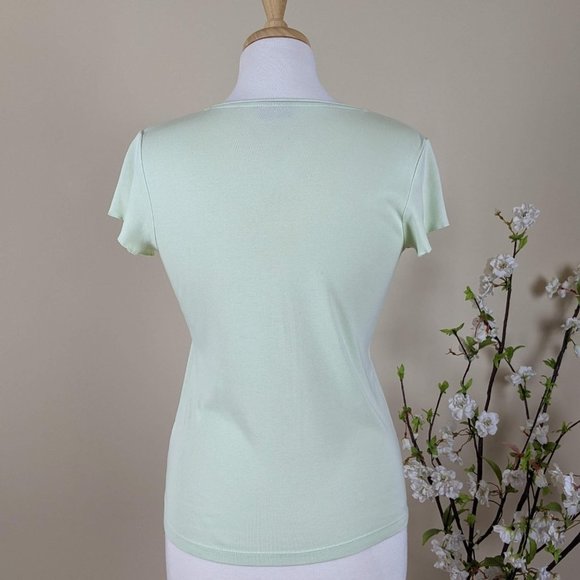 Esprit Light Mint V-Neck Blouse - Picture 4 of 12